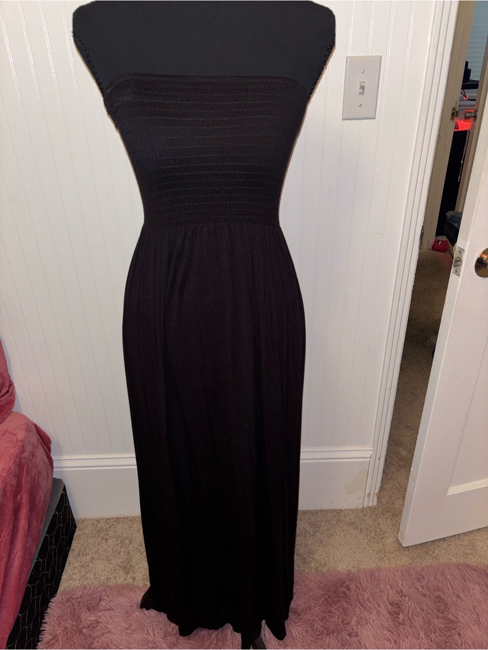 Black Strapless Maxi Dress - Classic Women's Evening Dress